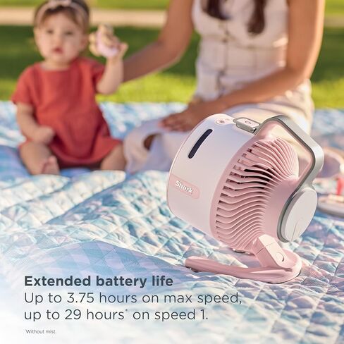 All-New Shark FlexBreeze HydroGo Pro Fan, Indoor & Outdoor Powerful Cooling Fan with Dry-Touch Mist, Portable Cordless & Corded, Long Battery Runtime, 5 Speeds, Dune, FA056GY1 (2026 Release) in Kuwait