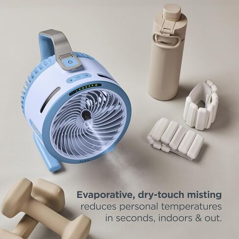 All-New Shark FlexBreeze HydroGo Pro Fan, Indoor & Outdoor Powerful Cooling Fan with Dry-Touch Mist, Portable Cordless & Corded, Long Battery Runtime, 5 Speeds, Dune, FA056GY1 (2026 Release) in Kuwait