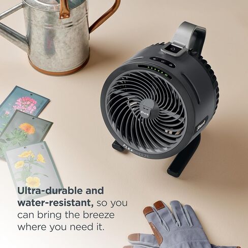 All-New Shark FlexBreeze HydroGo Pro Fan, Indoor & Outdoor Powerful Cooling Fan with Dry-Touch Mist, Portable Cordless & Corded, Long Battery Runtime, 5 Speeds, Dune, FA056GY1 (2026 Release) in Kuwait