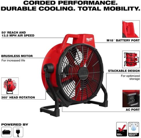Milwaukee Storekid M18 Brushless 18in Fan (Bare Tool) in Kuwait