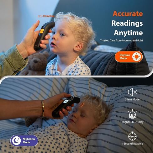 iHealth Touchless Thermometer for Adults and Kids, Color-Coded Alert & Silent Mode, 1-Second Accurate Fever Check, Portable for Home, Travel Use - PT2L Black in Kuwait