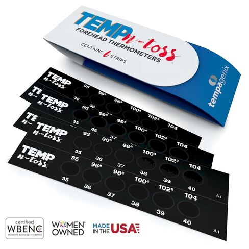 Fast Reading Disposable Forehead Thermometer Strips - Temp-N-Toss for Accurate & Hygienic Adult Temperature Measurement (6) in Kuwait