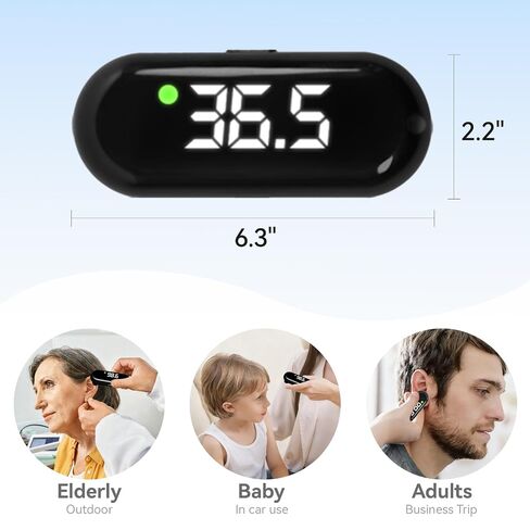 Medical Forehead Thermometer, Rechargeable Thermometer for Adults and Kids, Portable Infrared Digital Thermometer with Fever Alarm and LCD Display, Fast Accurate 1s Instant Results (Black) in Kuwait