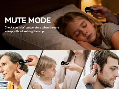Medical Forehead Thermometer, Rechargeable Thermometer for Adults and Kids, Portable Infrared Digital Thermometer with Fever Alarm and LCD Display, Fast Accurate 1s Instant Results (Black) in Kuwait