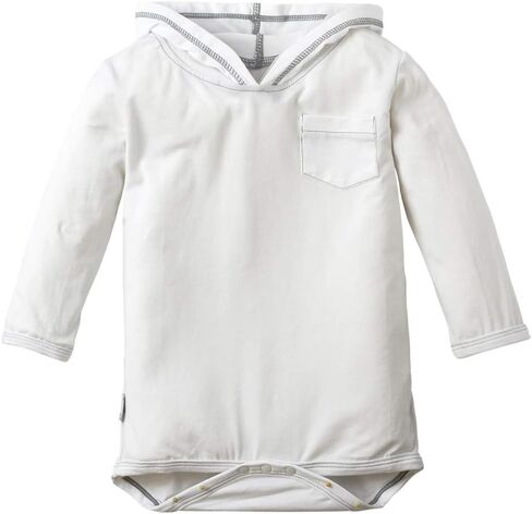 UV SKINZ UPF 50+ Baby Boys' Hooded Sunzie - White - 6/12m in Kuwait