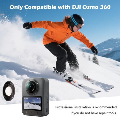 Lens Replacement Kit for DJI Osmo 360 Accessories, Portbale Optical Glass with Aluminum Alloy Ring, Camera Lens Repair Part Kit Compatible with DJI Osmo 360 Panorama Camera (1 Pack) in Saudi Arabia