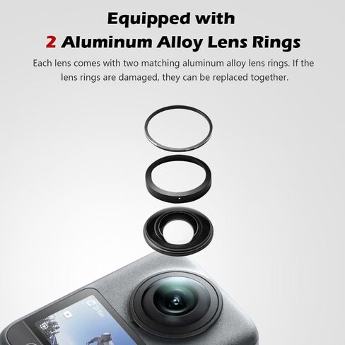 Lens Replacement Kit for DJI Osmo 360 Accessories, Portbale Optical Glass with Aluminum Alloy Ring, Camera Lens Repair Part Kit Compatible with DJI Osmo 360 Panorama Camera (1 Pack) in Saudi Arabia