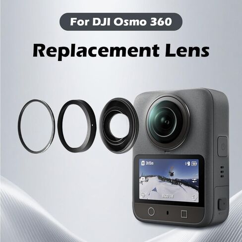 Lens Replacement Kit for DJI Osmo 360 Accessories, Portbale Optical Glass with Aluminum Alloy Ring, Camera Lens Repair Part Kit Compatible with DJI Osmo 360 Panorama Camera (1 Pack) in Saudi Arabia