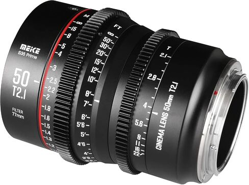 Meike 50mm T2.1 S35 Manual Focus Wide Angle Prime Cinema Lens for Canon EF Mount and Cine Camcorder EOS C100, C200, C300, Zcam E2-S6 6K in Kuwait