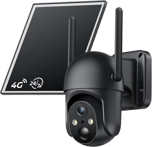 SEHMUA 4G LTE Cellular 24/7 Recording Security Camera Wireless Outdoor, Off Grid Security Cam No Wi-Fi, 2K Color Night Vision, 360° View, PIR Motion Sensor, Two-Way Talk, Built-in eSIM Card in Kuwait