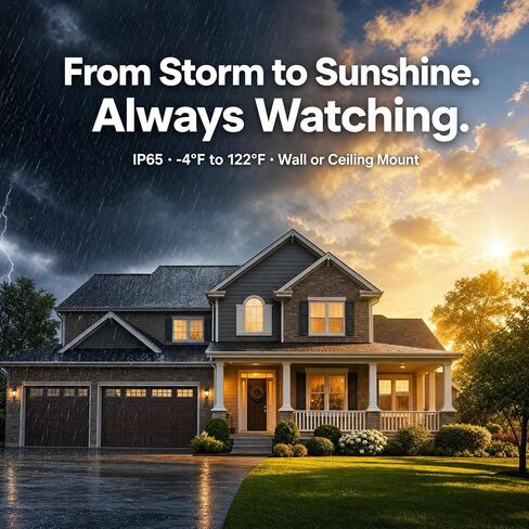 Dzees 2K Wireless Outdoor Security Cameras, Battery Powered, 4-Pack | AI motion detection, spotlight, siren alarm, color night vision, 2-way audio, WiFi, IP66, SD and cloud storage in Kuwait