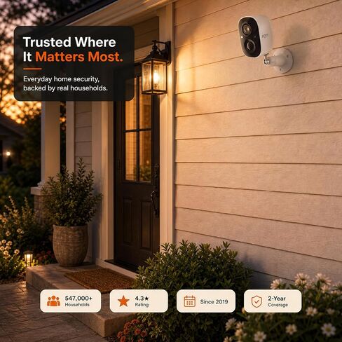 Dzees 2K Wireless Outdoor Security Cameras, Battery Powered, 4-Pack | AI motion detection, spotlight, siren alarm, color night vision, 2-way audio, WiFi, IP66, SD and cloud storage in Kuwait