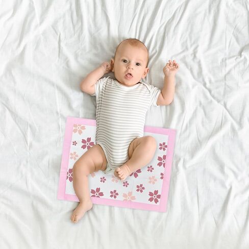 50 Pack Disposable Pads Changing Pads for Baby, Incontinence Care Soft Breathable Liners Multi-Use Super Absorbent Waterproof Under Pads for Newborn Adults Pets (13"x17",Cherry Blossom ) in Kuwait