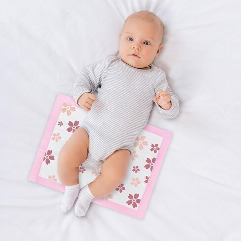 50 Pack Disposable Pads Changing Pads for Baby, Incontinence Care Soft Breathable Liners Multi-Use Super Absorbent Waterproof Under Pads for Newborn Adults Pets (13"x17",Cherry Blossom ) in Kuwait