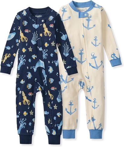 Burt's Bees Baby Unisex Footless Sleeper Pajama, 1-Pc Zip-Up Footie Pajama | Snug-fit organic cotton footless PJs features an easy 2-way zipper for easy nighttime changes in Kuwait