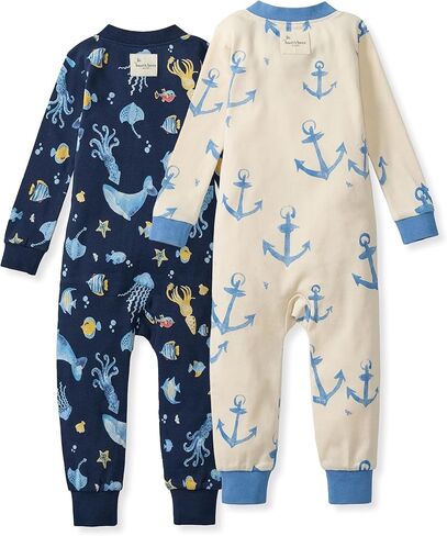 Burt's Bees Baby Unisex Footless Sleeper Pajama, 1-Pc Zip-Up Footie Pajama | Snug-fit organic cotton footless PJs features an easy 2-way zipper for easy nighttime changes in Kuwait