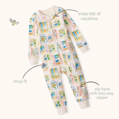 Burt's Bees Baby Unisex Footless Sleeper Pajama, 1-Pc Zip-Up Footie Pajama | Snug-fit organic cotton footless PJs features an easy 2-way zipper for easy nighttime changes in Kuwait