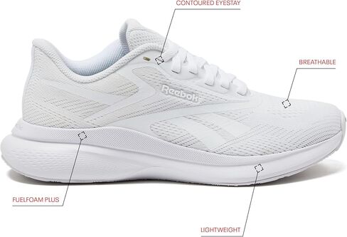 Reebok Energen Run 4 Running Shoes for Women, Athletic Womens Sneakers, White/White/White, 7.5 Medium in Kuwait