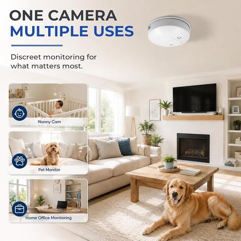 HD 1080P Camera Smoke Detector, WiFi Mini Small Nanny Cam with Motion Detection, Indoor Wireless Surveillance for Home Security/Office with app in Kuwait
