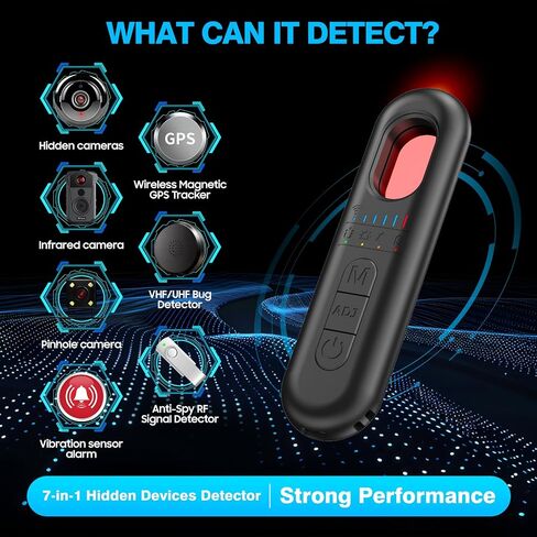 Hidden Camera Detector, RF Detector & GPS Tracker Detector, Privacy Guard | Portable Hidden Camera Detector with RF technology detects cameras, GPS trackers & spy devices for travel, hotels & home in Kuwait