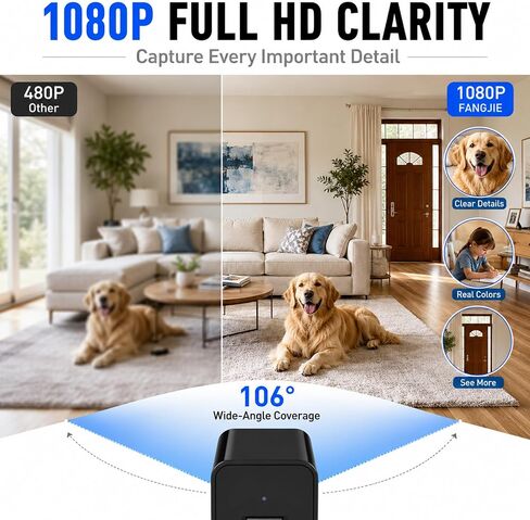 64G USB Charger Hidden Camera, 1080P Motion Detection Indoor Security Camera with SD Card Included, No WiFi/Monthly Fee, 106° Wide Angle, Local Storage Home Monitoring Device (2026 Upgraded) in Kuwait