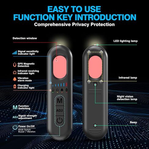 Hidden Camera Detector, RF Detector & GPS Tracker Detector, Privacy Guard | Portable Hidden Camera Detector with RF technology detects cameras, GPS trackers & spy devices for travel, hotels & home in Kuwait