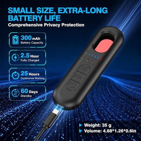 Hidden Camera Detector, RF Detector & GPS Tracker Detector, Privacy Guard | Portable Hidden Camera Detector with RF technology detects cameras, GPS trackers & spy devices for travel, hotels & home in Kuwait
