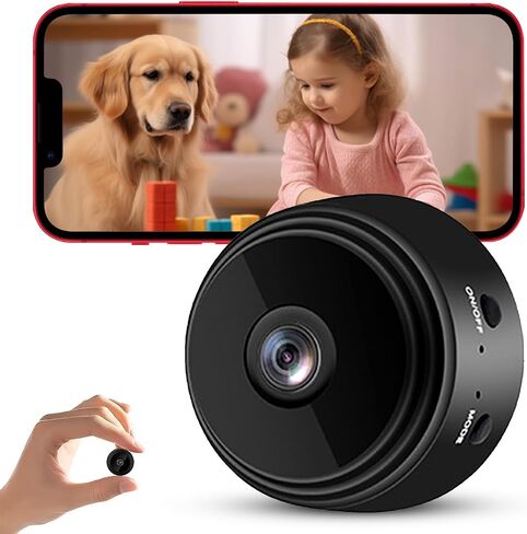 1080P Hidden Camera Spy Camera WiFi, Mini Nanny Cam with Night Vision, Motion Detection, Small Wireless Home Security Surveillance Cam for Indoor, Pet, Baby, Nanny Monitoring in Kuwait