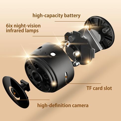 1080P Hidden Camera Spy Camera WiFi, Mini Nanny Cam with Night Vision, Motion Detection, Small Wireless Home Security Surveillance Cam for Indoor, Pet, Baby, Nanny Monitoring in Kuwait