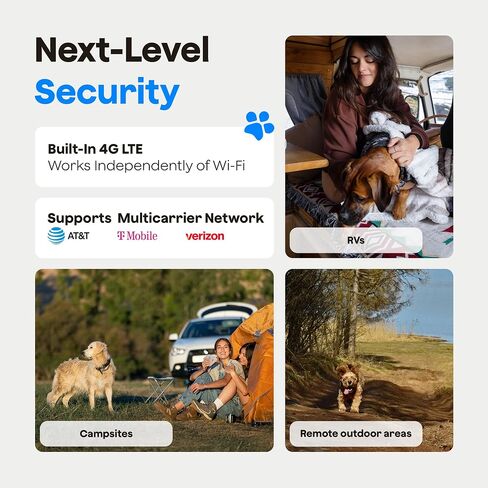 Waggle Pack of 2 4G LTE Security Camera for RV, No Wi-Fi Needed, 2K HD, 300° Pan, 9000mAh Battery, PIR & AI Human Detection, Siren Alarm, Indoor/Outdoor Cam for Camping/Travel, Subscription Required in Saudi Arabia