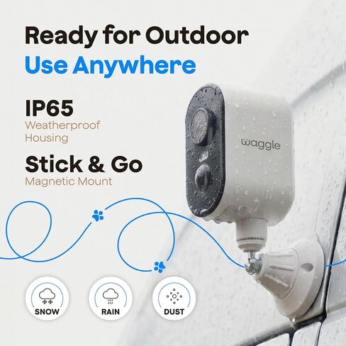 Waggle Pack of 2 4G LTE Security Camera for RV, No Wi-Fi Needed, 2K HD, 300° Pan, 9000mAh Battery, PIR & AI Human Detection, Siren Alarm, Indoor/Outdoor Cam for Camping/Travel, Subscription Required in Saudi Arabia