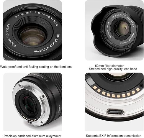 VILTROX 35mm F1.7 E-Mount Large Aperture APS-C STM Auto Focus Prime Lens for Sony E-Mount Camera FX3 A7C A7RII A7SII A7II A7RIII A7IV A7RIV A9 A1 ZVE1 A93 A6700 A6600 A6500 A6400 ZV-E10 FX30 ZV-E10II in Kuwait