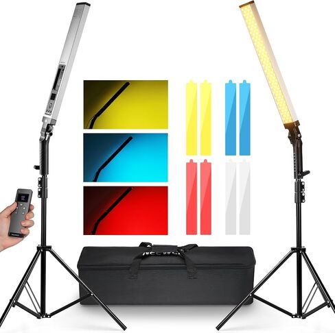 NEEWER TL120C RGB Tube Light, 42W Full Color RGBWW Photography LED Video Light Wand Stick with APP/2.4G/DMX Control, 7 Pixel Effects/18 Scenes, 2500K-10000K CRI97+ TLCI98+, 6000mAh Battery in Kuwait