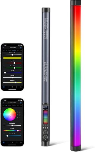 NEEWER TL120C RGB Tube Light, 42W Full Color RGBWW Photography LED Video Light Wand Stick with APP/2.4G/DMX Control, 7 Pixel Effects/18 Scenes, 2500K-10000K CRI97+ TLCI98+, 6000mAh Battery in Kuwait