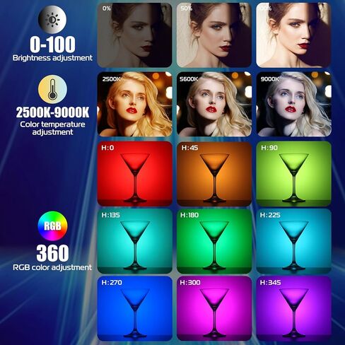 ULANZI VL120 RGB Video Light, Pocket LED On-Camera Video Lights, Built-in 3100mAh Rechargeable Battery, 360 Full Color 20 Light Effects, CRI≥95 2500-9000K LED Panels for Photography Vlogging in Kuwait