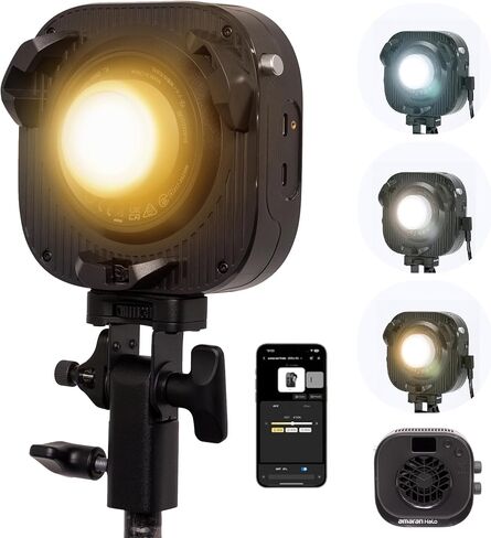 Amaran Halo 60X COB Led Video Light 60W Bi-Color 2700k-6500k,Bowens Mount | Silent Photography Lighting,3270lux@1m,Ultra-Compact Travel Light,USB-C PD Power,App/NFC Control,for YouTube TikTok Studio in Kuwait