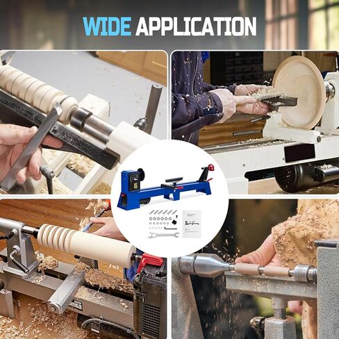 14" x 40" Benchtop Wood Lathe,Wood Lathe Machine,400W Motor, 4-Speed (1040/1480/2130/2980 RPM) Wood Turning Lathe for High-Speed Sanding & Polishing of Finished Workpieces | 14" x 40" Benchtop Wood Lathe,Wood Lathe Machine,400W Motor, 4-Speed in Kuwait
