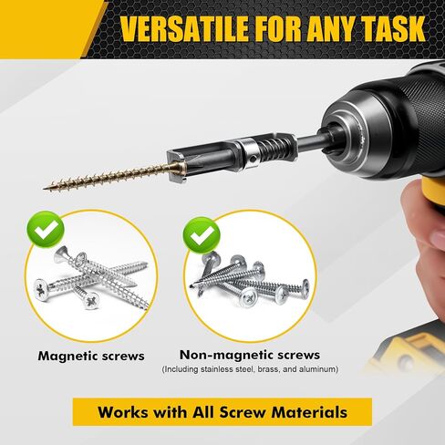 2 Pcs Spring-loaded Screw Holder Bit, Anti-drop Screwdriver Bit, Single-Hand Operation Bit Holder for Electricians, Mechanics, DIY Home Repair, Universal Screw Retaining Tool in Kuwait