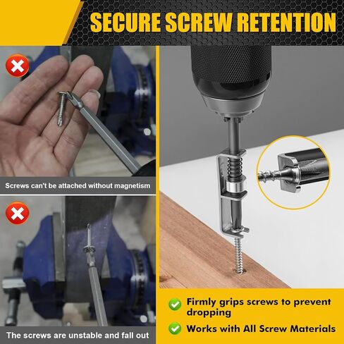 2 Pcs Spring-loaded Screw Holder Bit, Anti-drop Screwdriver Bit, Single-Hand Operation Bit Holder for Electricians, Mechanics, DIY Home Repair, Universal Screw Retaining Tool in Kuwait