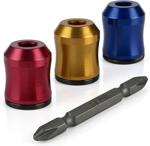Magnetic Screw Ring Set 3PCS with PH2 S2 Bit, 1/4" Hex Screw Holder for Drill & Power Bits, Removable Magnetic Screwdriver Bit Holder for DIY, Woodworking, Mechanics & Repair in Kuwait