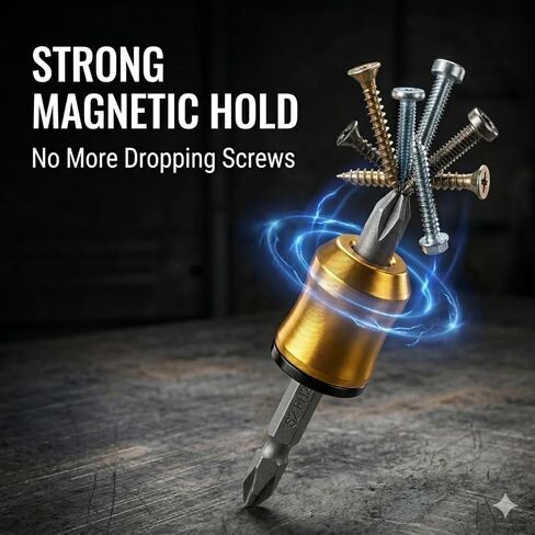 Magnetic Screw Ring Set 3PCS with PH2 S2 Bit, 1/4" Hex Screw Holder for Drill & Power Bits, Removable Magnetic Screwdriver Bit Holder for DIY, Woodworking, Mechanics & Repair in Kuwait