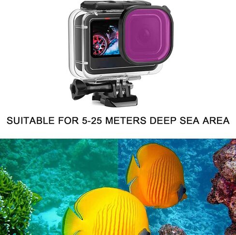 FitStill 50M/164FT Waterproof Underwater Case with 3 Diving Filters and Floating Handle, Suitable for Go Pro Hero 7/6/5/2018 Black Accessories Diving Set in Kuwait