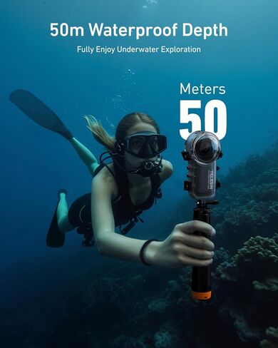 TELESIN Insta 360 X4 Invisible Dive Case, 50m/164ft Waterproof Case Protective Underwater Diving Housing Shell for Insta 360 X4 with Bracket Accessories in Kuwait