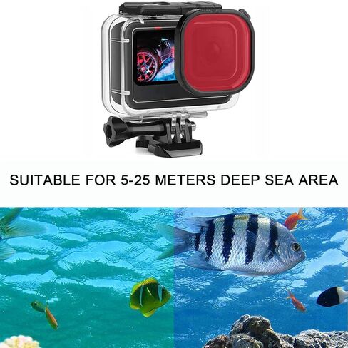 FitStill 50M/164FT Waterproof Underwater Case with 3 Diving Filters and Floating Handle, Suitable for Go Pro Hero 7/6/5/2018 Black Accessories Diving Set in Kuwait