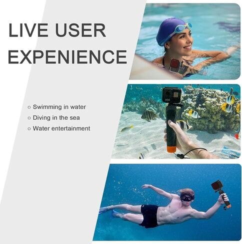 FitStill 50M/164FT Waterproof Underwater Case with 3 Diving Filters and Floating Handle, Suitable for Go Pro Hero 7/6/5/2018 Black Accessories Diving Set in Kuwait