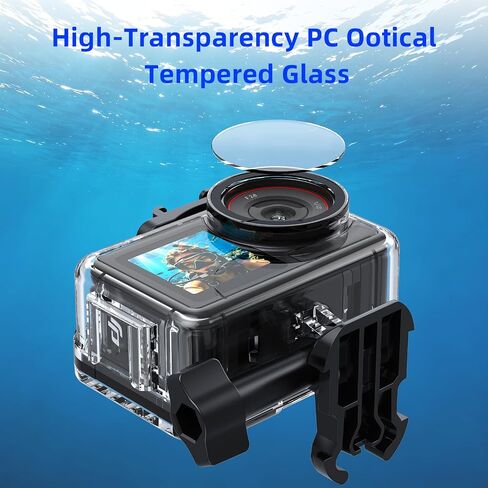 Underwater Waterproof Case for DJI Action 5 Pro/Action 4/3 Camera, 196FT/60M Dive Diving Housing Cover Shell with Anti-Fog Underwater Protective Accessories in Kuwait