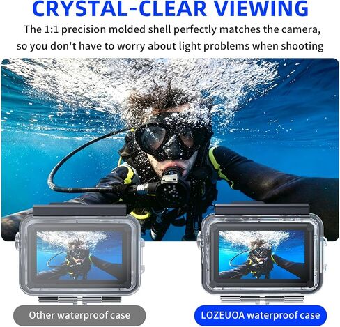 Underwater Waterproof Case for DJI Action 5 Pro/Action 4/3 Camera, 196FT/60M Dive Diving Housing Cover Shell with Anti-Fog Underwater Protective Accessories in Kuwait