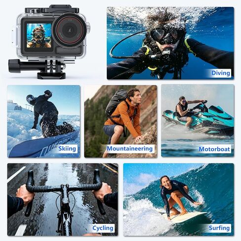 Underwater Waterproof Case for DJI Action 5 Pro/Action 4/3 Camera, 196FT/60M Dive Diving Housing Cover Shell with Anti-Fog Underwater Protective Accessories in Kuwait