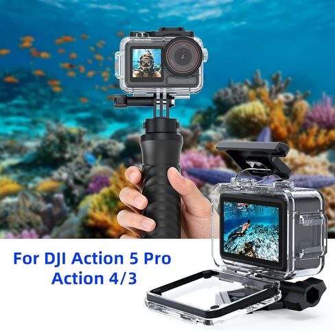 Underwater Waterproof Case for DJI Action 5 Pro/Action 4/3 Camera, 196FT/60M Dive Diving Housing Cover Shell with Anti-Fog Underwater Protective Accessories in Kuwait