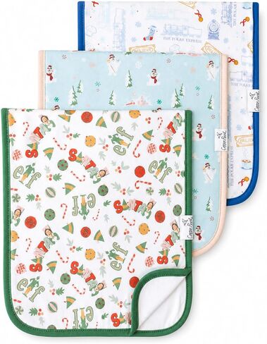 Copper Pearl Premium Baby Burp Cloths - 3-Pack Large Cotton Burp Cloths, Extra Soft Spit Up Rags with 3 Absorbent Layers, Perfect for Baby Boy and Baby Girl Gifts in Kuwait